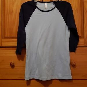 Bella three quarter sleeve baseball tee